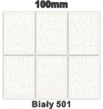 Samoprzylepny alfabet i cyfry 100 mm kolor biały Samoprzylepny alfabet i cyfry 100 mm kolor biały z folii winylowej