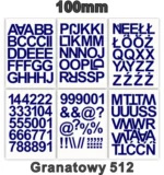 Samoprzylepny alfabet i cyfry 100 mm kolor granatowy Samoprzylepny alfabet i cyfry 100 mm kolor granatowy z folii winylowej
