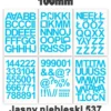 Samoprzylepny alfabet i cyfry 100 mm kolor jasny niebieski Samoprzylepny alfabet i cyfry 100 mm kolor jasny niebieski z folii winylowej