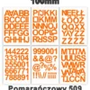 Samoprzylepny alfabet i cyfry 100 mm kolor pomarańczowy Samoprzylepny alfabet i cyfry 100 mm kolor pomarańczowy z folii winylowej