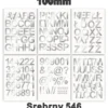 Samoprzylepny alfabet i cyfry 100 mm kolor srebrny metalizowany Samoprzylepny alfabet i cyfry 100 mm kolor srebrny metalizowany z folii winylowej