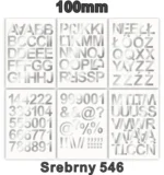 Samoprzylepny alfabet i cyfry 100 mm kolor srebrny metalizowany Samoprzylepny alfabet i cyfry 100 mm kolor srebrny metalizowany z folii winylowej