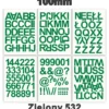 Samoprzylepny alfabet i cyfry 100 mm kolor zielony Samoprzylepny alfabet i cyfry 100 mm kolor zielony z folii winylowej