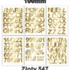 Samoprzylepny alfabet i cyfry 100 mm kolor złoty metalizowany Samoprzylepny alfabet i cyfry 100 mm kolor złoty metalizowany z folii winylowej