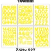 Samoprzylepny alfabet i cyfry 100 mm kolor żółty Samoprzylepny alfabet i cyfry 100 mm kolor żółty z folii winylowej