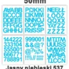 Samoprzylepny alfabet i cyfry 50 mm kolor jasny niebieski Samoprzylepny alfabet i cyfry 50 mm kolor jasny niebieski z folii winylowej