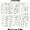 Samoprzylepny alfabet i cyfry 50 mm kolor srebrny metalizowany Samoprzylepny alfabet i cyfry 50 mm kolor srebrny metalizowany z folii winylowej