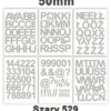 Samoprzylepny alfabet i cyfry 50 mm kolor szary Samoprzylepny alfabet i cyfry 50 mm kolor szary z folii winylowej