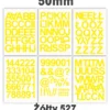 Samoprzylepny alfabet i cyfry 50 mm kolor żółty Samoprzylepny alfabet i cyfry 50 mm kolor żółty z folii winylowej