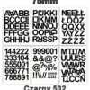 Samoprzylepny alfabet i cyfry 75 mm kolor czarny z folii winylowej