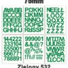 Samoprzylepny alfabet i cyfry 75 mm kolor zielony z folii winylowej